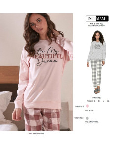 Women's warm cotton jersey pajamas Intimami ID1389 2