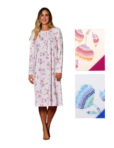 Camicia da notte donna in jersey di caldo cotone Linclalor 92242