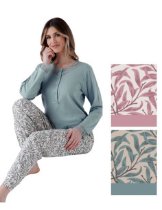 Pigiama donna in jersey di cotone caldo Pigiamiamoci 4126