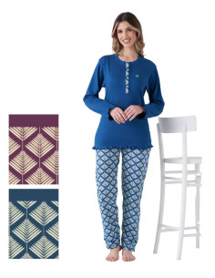 Women's warm cotton jersey pajamas Pigiamiamoci 4154