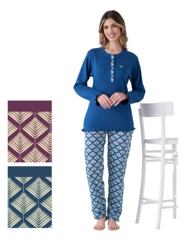 Pigiama donna in jersey di cotone caldo Pigiamiamoci 4154