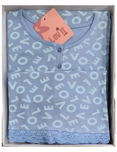 Women's warm cotton jersey pajamas Lov It LOW149