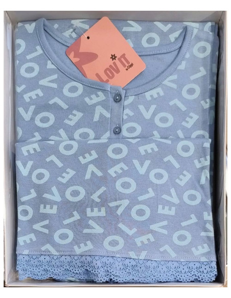 Women's warm cotton jersey pajamas Lov It LOW149