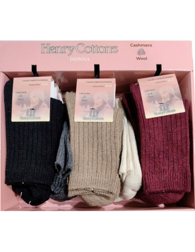 Women's cashmere short sock Henry Cotton's HT30221  (1 PAIR)