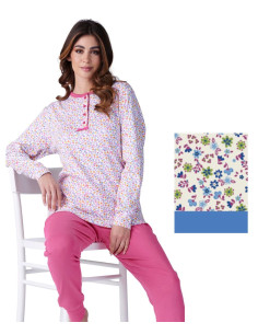 Women's calibrated warm cotton jersey pajamas Karelpiu' SK9015