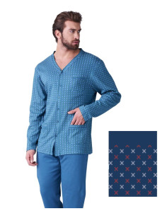 Men's warm cotton jersey opened pajamas Karelpiu' KF9325