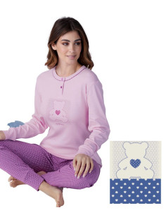 Women's warm cotton jersey pajamas Karelpiu' KF9072