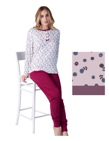 Women's warm cotton jersey pajamas Karelpiu' KF9010