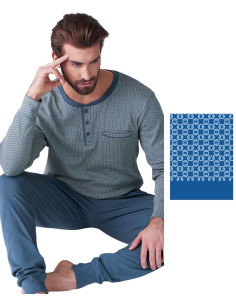 Men's warm cotton jersey pajamas Karelpiu' KF9306