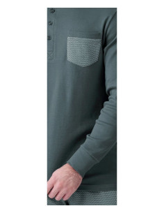 Men's warm cotton brushed fleece pajamas Karelpiu' KF9347 2