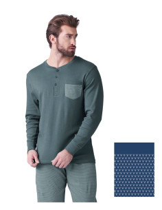 Men's warm cotton brushed fleece pajamas Karelpiu' KF9347