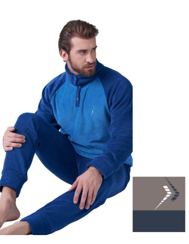 Pigiama uomo con zip in caldo PILE coral Karelpiu' KF9367
