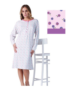 Women's warm cotton jersey nightdress Karelpiu' KF9009