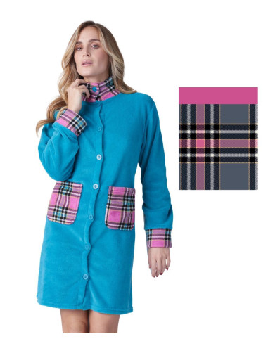 Women's coral pile dressing gown with buttons Karelpiu' KF9249