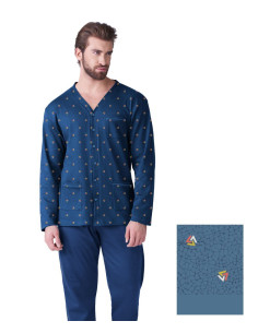 Pigiama uomo aperto in jersey di cotone caldo Karelpiu' KF9302