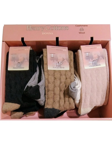 Calzettone lungo donna in cashmere Henry Cotton's HT31321 (1 PAIO)