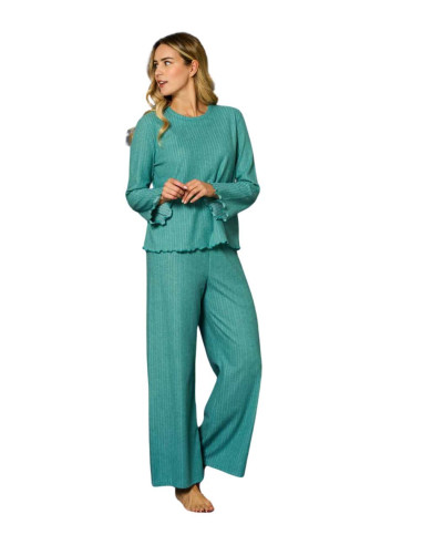 Pigiama donna in caldo jersey di cotone lanato Linclalor 59076