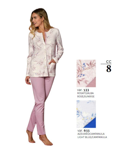 Women's opened warm cotton jersey pajamas Linclalor 92235