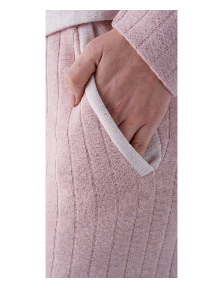 Woman warm plush cotton jersey opened pajamas Pigiamiamoci 4218