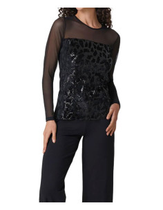 Maglia donna sottogiacca con tulle e paillettes Jadea Galà 4823 2