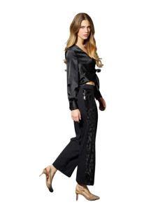 Women's trousers with tulle and sequined Jadea Galà 4824