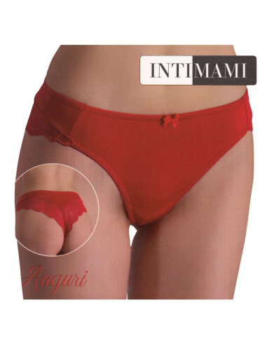 Brasiliana donna rosso portafortuna in micro e pizzo Intimami ID855