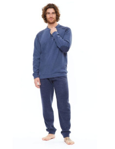 Pigiama uomo in caldo jersey di cotone lanato Gary S60086