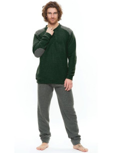 Men's warm plush cotton jersey pajamas Gary S60086 2