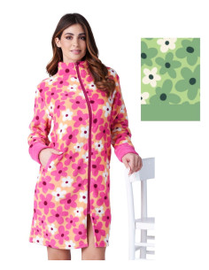 Women's coral pile dressing gown with zip Karelpiu' KF9214