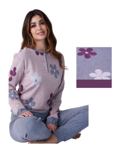Pigiama donna in caldo jersey di cotone lanato Karelpiù SK9278