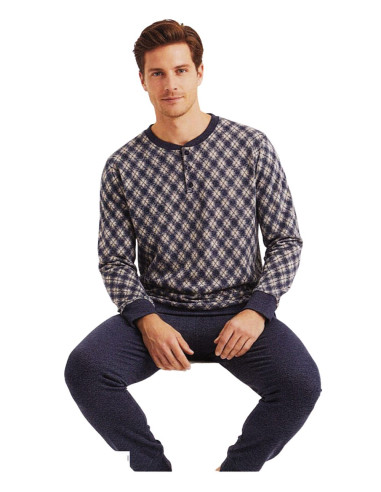 Pigiama uomo in caldo jersey di cotone lanato Pigiamiamoci 4220L