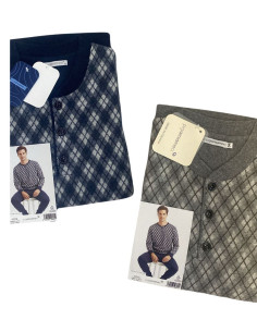 Men's warm plush cotton jersey pajamas Pigiamiamoci 4220L 2