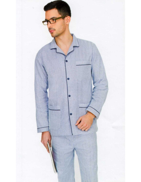 Men's open warm flannel pajamas Diplomat WO607