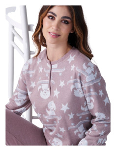 Pigiama donna in caldo jersey di cotone lanato Karelpiù SK9269