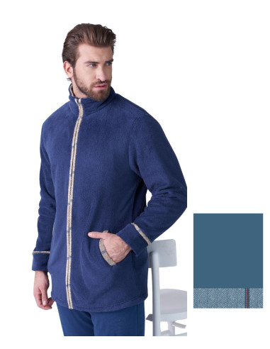 Men's warm coral fleece jacket with zip Karel KF9362