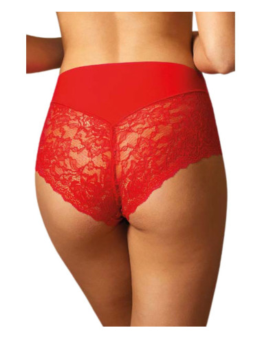 Women's red lucky laser cut with lace midi briefs Jadea 8016R