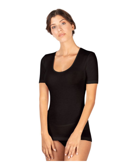 Maglia donna a manica corta in lana e seta Egi 142 MM