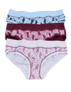 Group 3 women's stretch cotton briefs Emy Lovely Girl 6833D