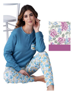 Pigiama donna in jersey di cotone caldo Karelpiu' KF9023