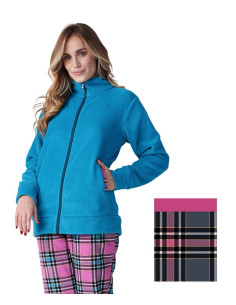 Pigiama donnaaperto con zip in caldo pile coral Karelpiu' KF9248