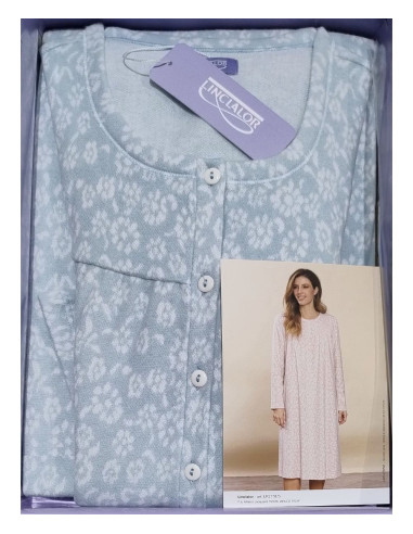 Woman warm plush cotton jersey nightdress Linclalor 77872-75