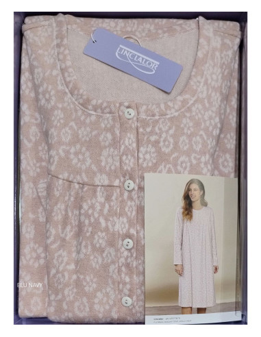 Woman warm plush cotton jersey nightdress Linclalor 77872-75