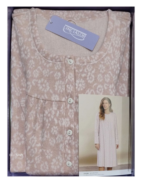 Woman warm plush cotton jersey nightdress Linclalor 77872-75