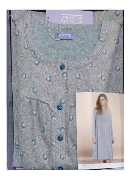 Woman warm plush cotton jersey nightdress Linclalor 77872-75