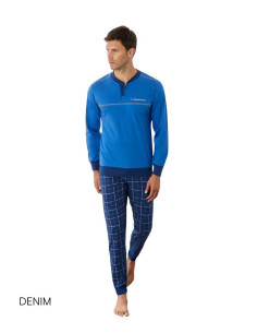Men's seraph cotton jersey long pajamas Il Granchio GP1141