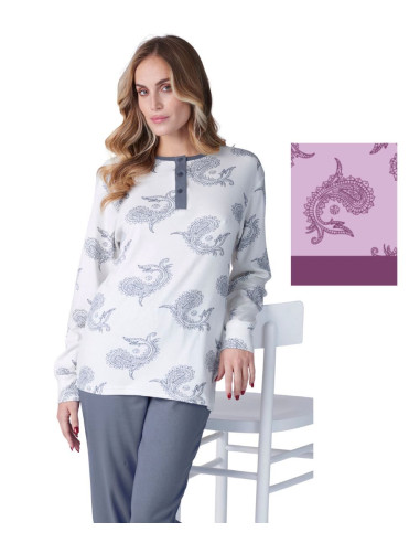 Women's warm cotton jersey pajamas Karelpiu' SK9041