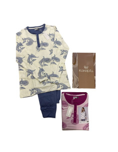 Pigiama donna in jersey di cotone caldo Karelpiu' SK9041 2