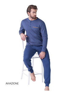 Men's warm cotton jersey pajamas Karelpiu' SK9309