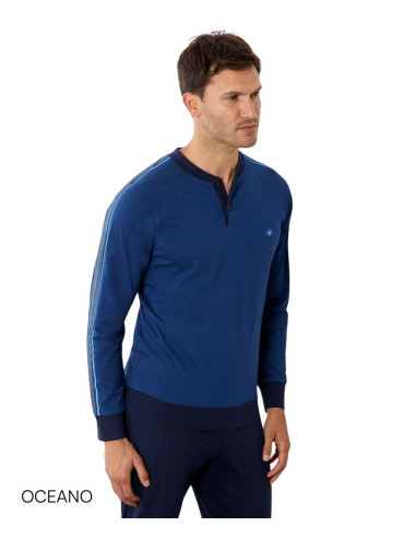 Men's seraph cotton jersey long pajamas Il Granchio GP1143