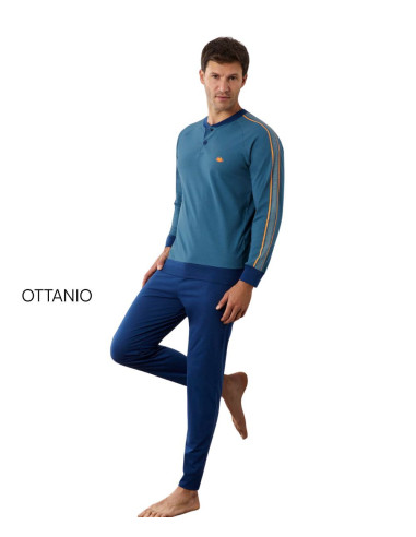 Men's seraph cotton jersey long pajamas Il Granchio GP1143